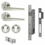 Lucca Lever Entrance Set Satin Nickel