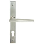 Lucca Square Rosette Long Plate Set (furniture only) Satin Nickel door handle