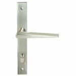 Lucca Square Rosette Long Plate Set incl Mortice Lock Satin Nickel door handle