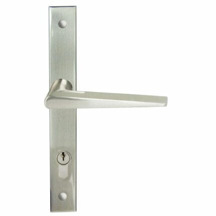 Lucca Square Rosette Long Plate Set incl Mortice Lock Satin Nickel door handle