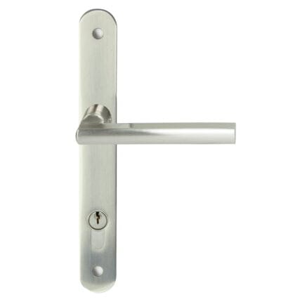 Parma Long Plate Set Round Style incl Mortice Lock Satin Nickel door handle