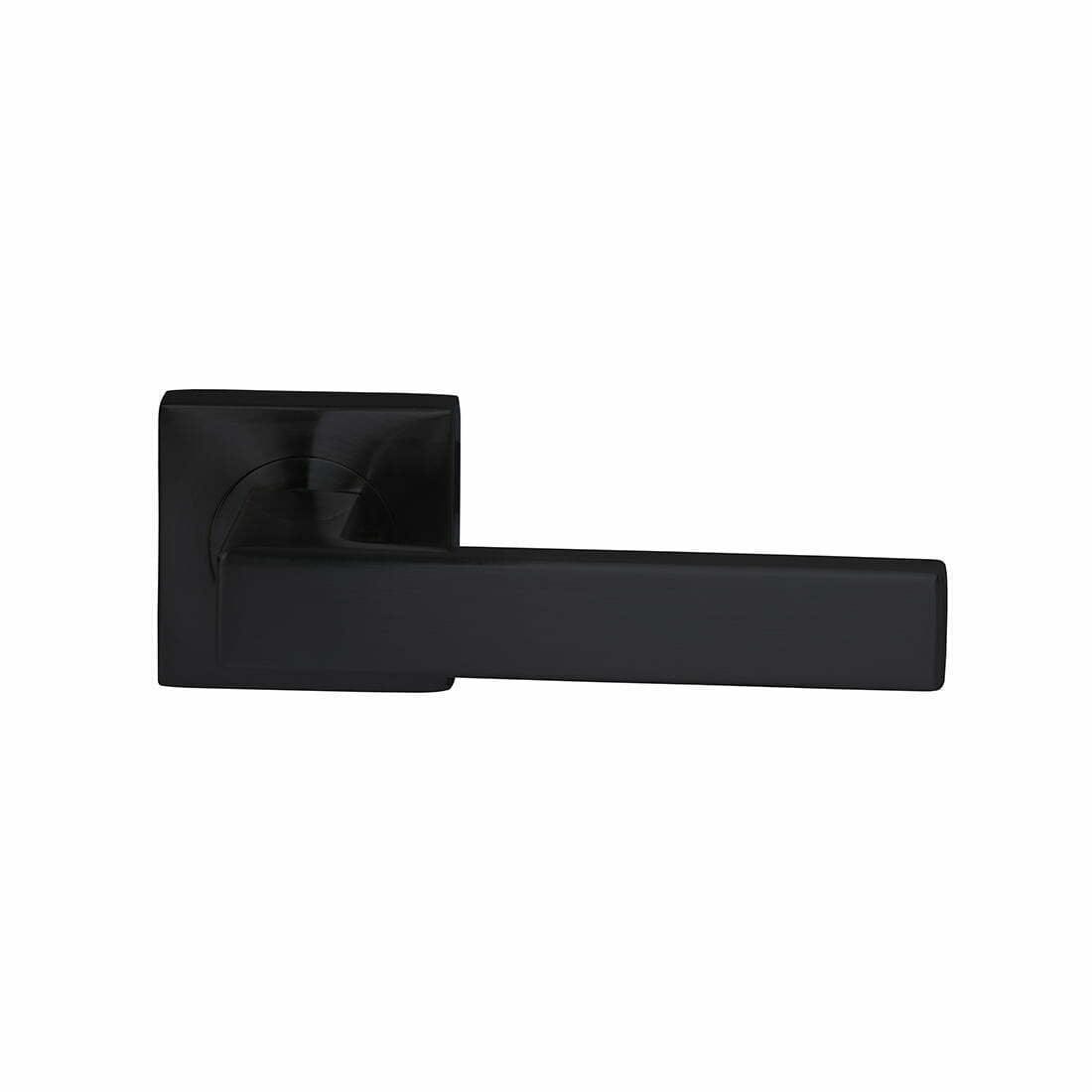 VER201BLK.jpg Verona Square Rosette Lever Passage Set Matt Black door handle