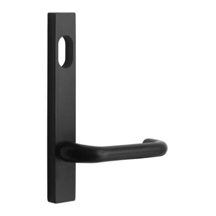 MNC 90 Lever On Narrow Long Plate Matt Black - External / Lever / Cylinder Hole