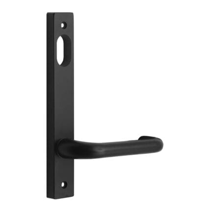 MNC 90 Lever On Narrow Long Plate Matt Black - Internal / Lever / Cylinder Hole