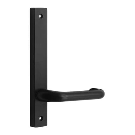 MNC 90 Lever On Narrow Long Plate Matt Black - Internal / Lever / Plain