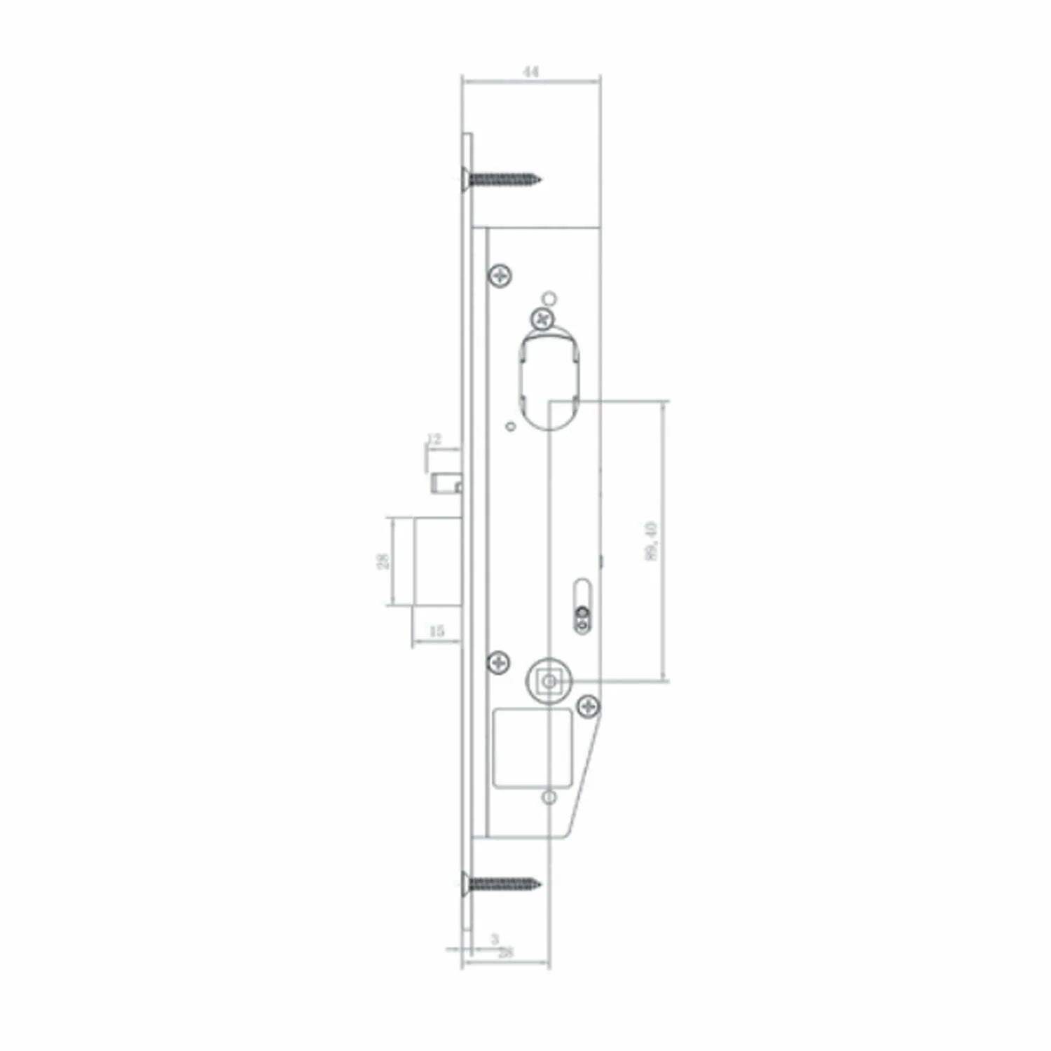 MNC 2000 Series 28mm Backset Narrow Style Mortice Lock – Matt