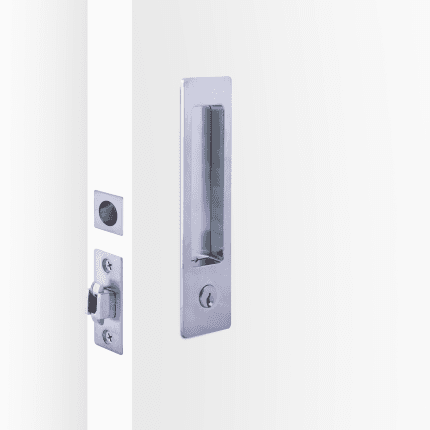 Rectangular Cavity Slider Entrance Locking Kit - Satin Chrome