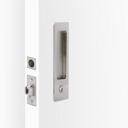 Rectangular Cavity Slider Entrance Locking Kit - Satin Nickel