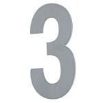 House Number THREE '3' - Stick on 100mm Stainless Steel