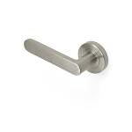 Figo Lever Passage Set - Round Rose - Satin Nickel