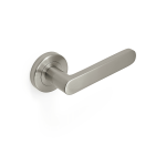 Figo Lever Passage Set - Round Rose - Satin Nickel