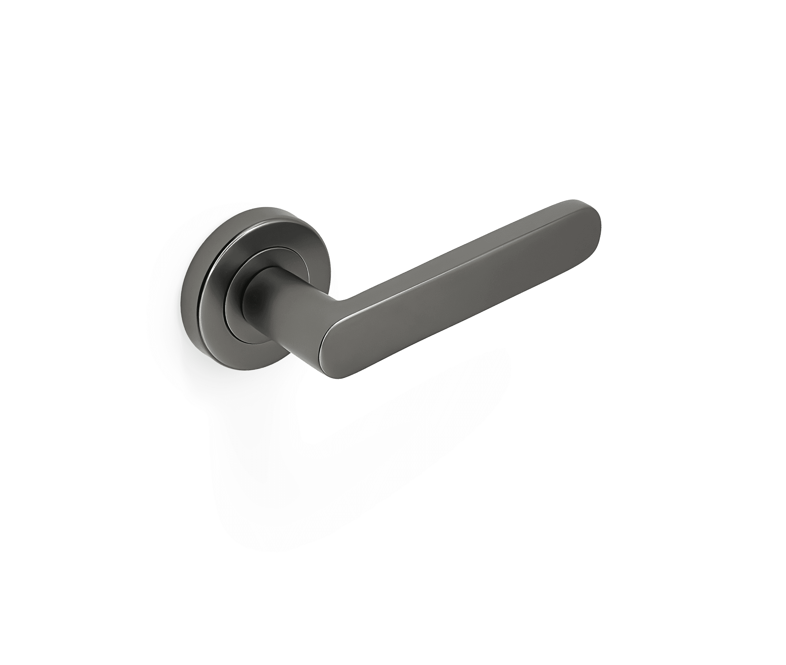 FIG101SG-1 copy Figo Lever Dummy Set - Round Rose - Satin Graphite - Image 1