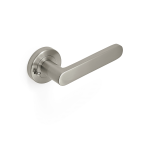 Figo Lever Integrated Privacy Set - Round Rose - Satin Nickel