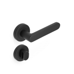 Figo Lever Privacy Set - Round Rose - Matt Black