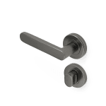 Figo Lever Privacy Set - Round Rose - Satin Graphite