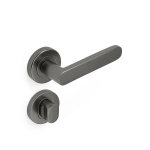 Figo Lever Privacy Set - Round Rose - Satin Graphite