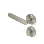 Figo Lever Privacy Set - Round Rose - Satin Nickel