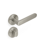 Figo Lever Privacy Set - Round Rose - Satin Nickel