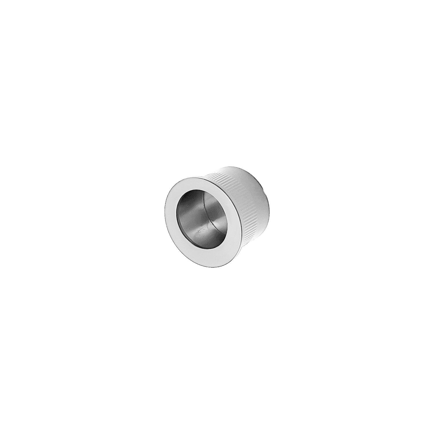 603RNDSC_white Round Finger Pull - Satin Chrome - Image 1